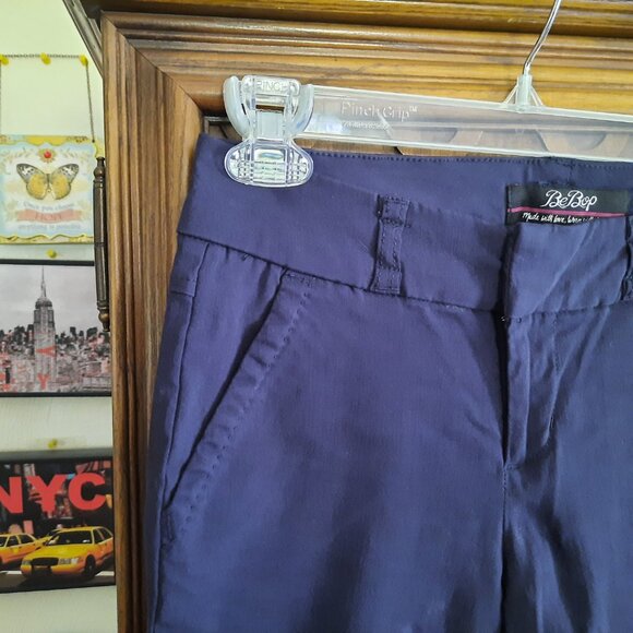 BeBop Bi-Stretch Cropped Skinny Ankle Pants - Dark Navy, Size 3/4 - Picture 4 of 16